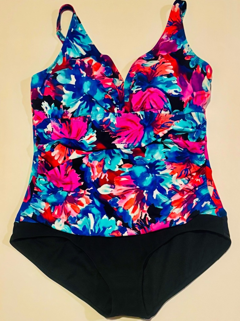 Vibrant Floral One-Piece Swimsuit - Multicolored one piece swim suit
